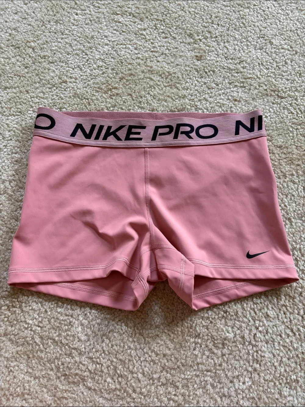 Nike Women's Pink Pro Training Shorts with Elastic Logo Waistband (Nike Pros)